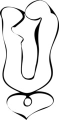 Obraz premium line art man and woman love