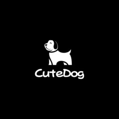 cute smiling dog logo vector illustration