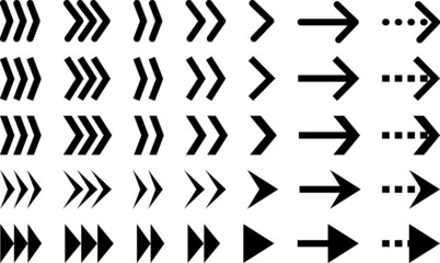 アローヘッドの種類豊富な矢印セット_黒