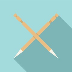 Tooth pick icon flat vector. Wood stick