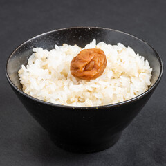 梅干しがのった玄米入りご飯　米	