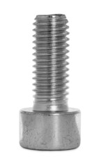 One metal socket bolt isolated on white