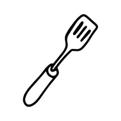 Cooking spatula in doodle style. Isolated vector.