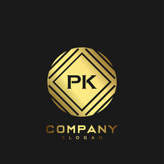 PK Premium monogram letter initials logo. minimalist symbol icon vector design. Luxury logotype Template. - obrazy, fototapety, plakaty
