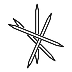 Fototapeta na wymiar Toothpick icon outline vector. Wood stick