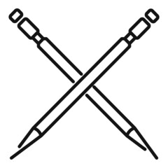 Tooth pick icon outline vector. Wood stick