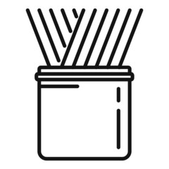 Wooden stick box icon outline vector. Wood toothpick