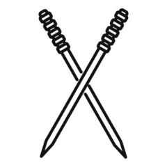 Bamboo toothpick icon outline vector. Tooth pick