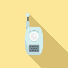 Electronic baby monitor icon flat vector. Infant radio