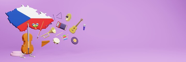 3d rendering of musical instrument usage and interest in Czech Republic