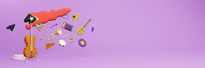 3d rendering of musical instrument usage and interest in East Timor