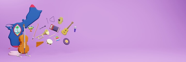 3d rendering of musical instrument usage and interest in Guam