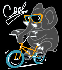 Cool elephant riding a bike
