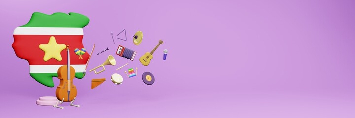 3d rendering of musical instrument usage and interest in Suriname