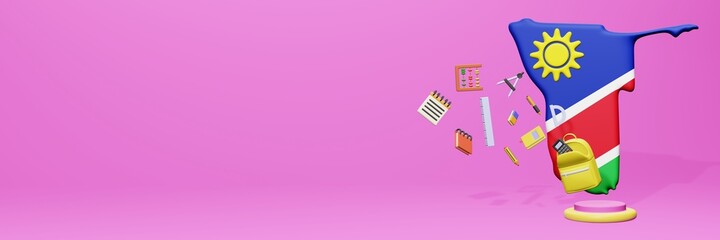 3d rendering of the use of school tools in Namibia for holidays and school entry