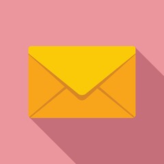 Stamp envelope icon flat vector. Paper post