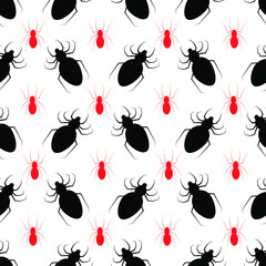 Spider vector seamless pattern on a white background.Design for wallpaper,cloth,gift paper.