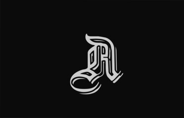 vintage white A alphabet letter logo design icon. Creative template for business or company with black backgound