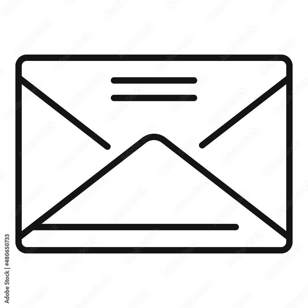 Sticker Information envelope icon outline vector. Paper mail