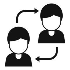 Worker comparison icon simple vector. Compare business