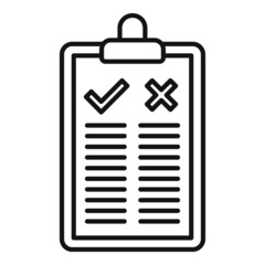 Clipboard compare icon outline vector. Scale comparison