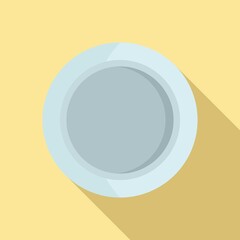 Silverware plate icon flat vector. Dinner meal