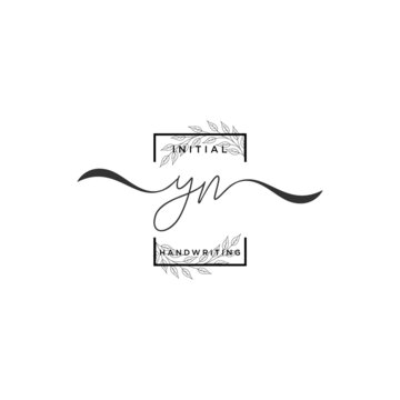 Initial Letter YN Signature Handwriting Template Logo Vector