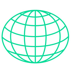 Earth globe world symbol emblem. Retro groovy style.