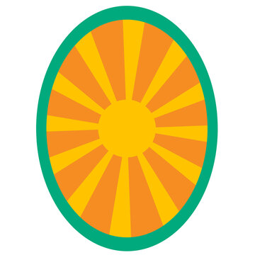 Sunshine emblem retro groovy style.