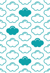 Clouds abstract seamless pattern. Vector background.