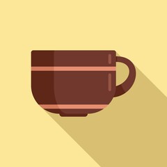 Handle mug icon flat vector. Ceramic mug