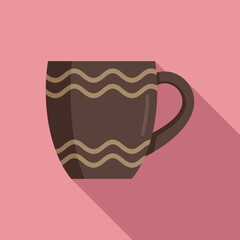 Empty mug icon flat vector. Hot cup