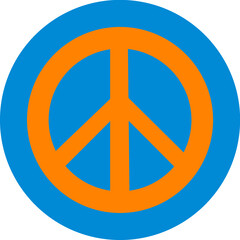 Symbol of hippie peace. Retro symbolic 70s groovy style.