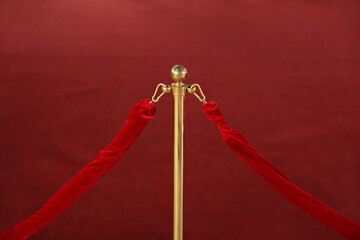 Red carpet at the awards, separating rope barrier