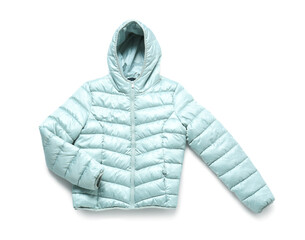 Female winter jacket on white background