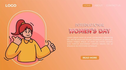 Flat International Women's Day landing page template