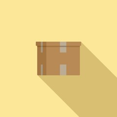 Courier box icon flat vector. Delivery package