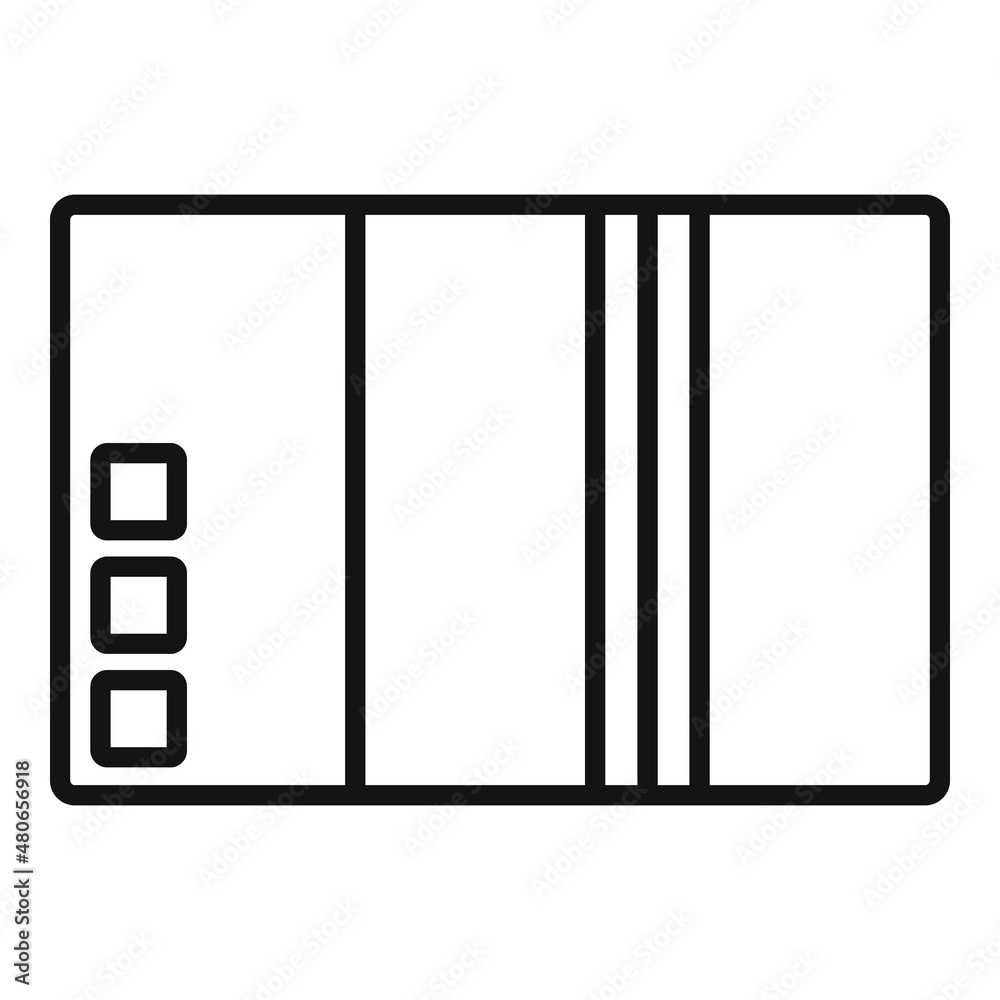 Poster Delivery box icon outline vector. Cardboard package