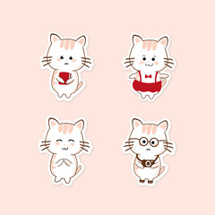 Cute Cat with different expressions 