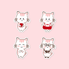 Cute Cat with different expressions 