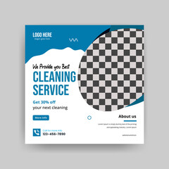 Professional Cleaning service social media banner Design Template
