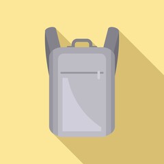 Laptop backpack icon flat vector. Bag case
