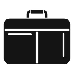 Closed laptop bag icon simple vector. Case backpack