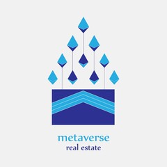 creative metaverse real estate logo concept vector design template.