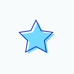 Simple Star Flat Design for Icon, Symbol, and Logo. Blue Star Vector for Graphic Resources. EPS 10 Editable Stroke