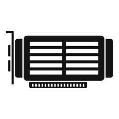 Computer video card icon simple vector. Gpu fan
