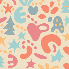 Hand drawn abstract doodle pattern design. - Vector.