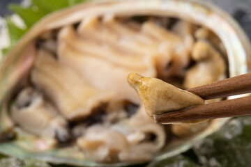 活あわびの刺身