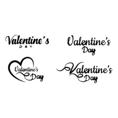 valentine hand lettering greeting set