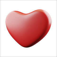 Red realistic heart. Happy symbol of Valentine's Day, object of romantic love.